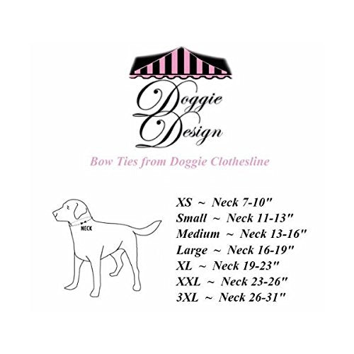 DOGGIE DESIGN Formal Black Dog Bow Tie (Large: Neck 16-19")