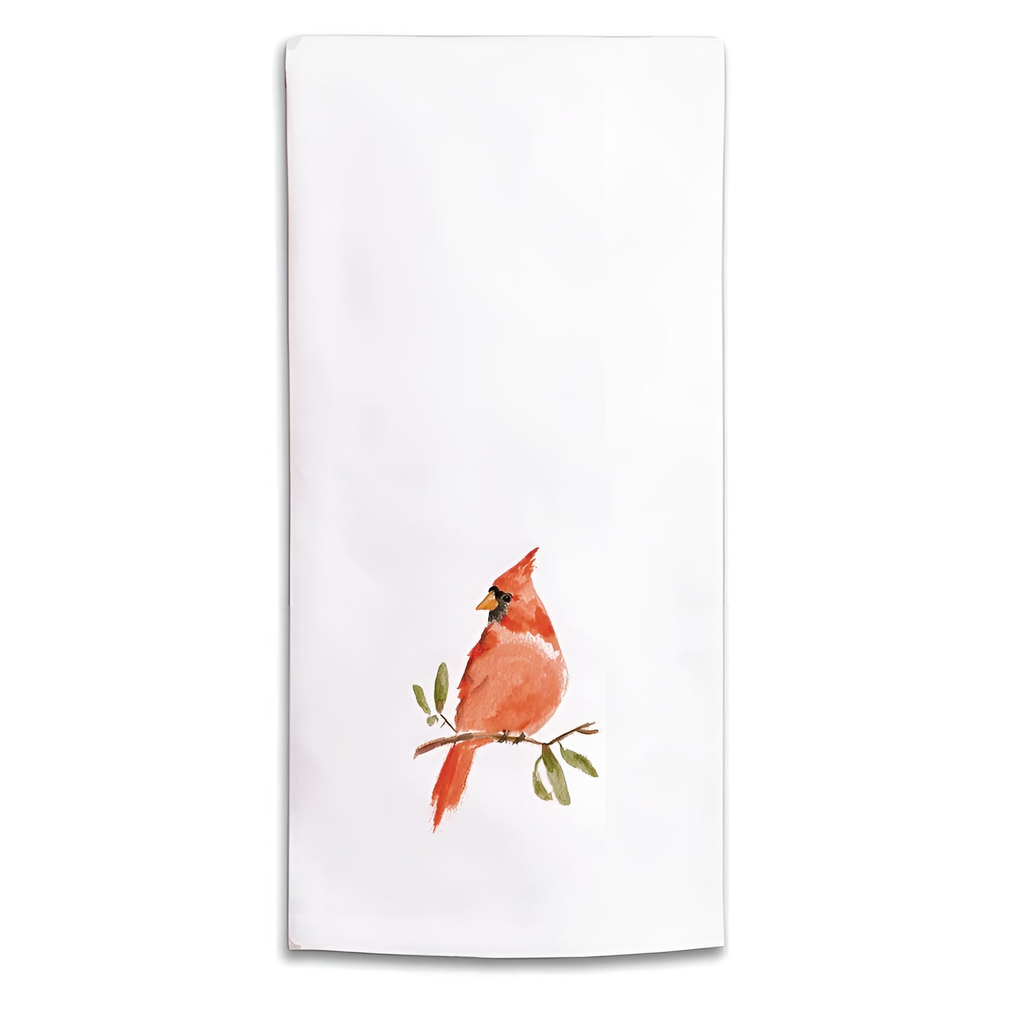 Rustic Marlin Watercolor Cardinal Bird Kitchen Tea Towel