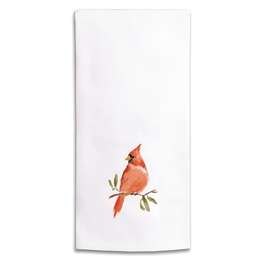 Rustic Marlin Watercolor Cardinal Bird Kitchen Tea Towel
