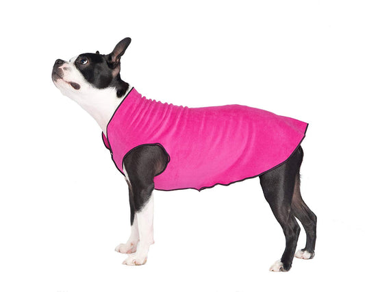 Gold Paw Stretch Fleece Dog Sweater, Fuchsia, Size 16