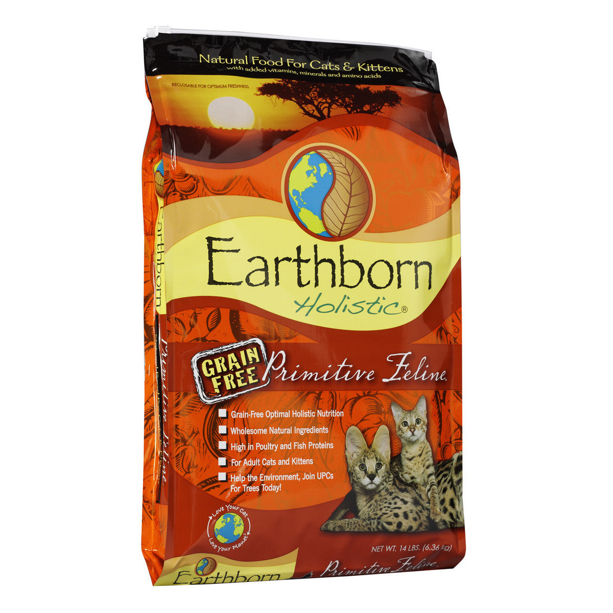 Earthborn Holistic Primitive Feline Grain Free 44/20 Cat Food - 14 lbs