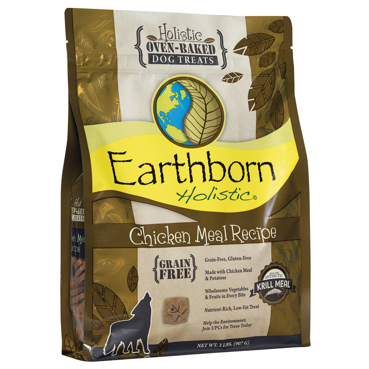 Earthborn Holistic Chicken Meal Recipe Grain-Free Oven Baked Biscuits Dog Treats - 2 lbs