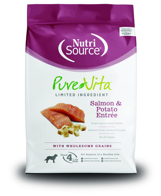 NutriSource PureVita Salmon And Potato Entree with Wholesome Grains Dry Dog Food - 5 lbs