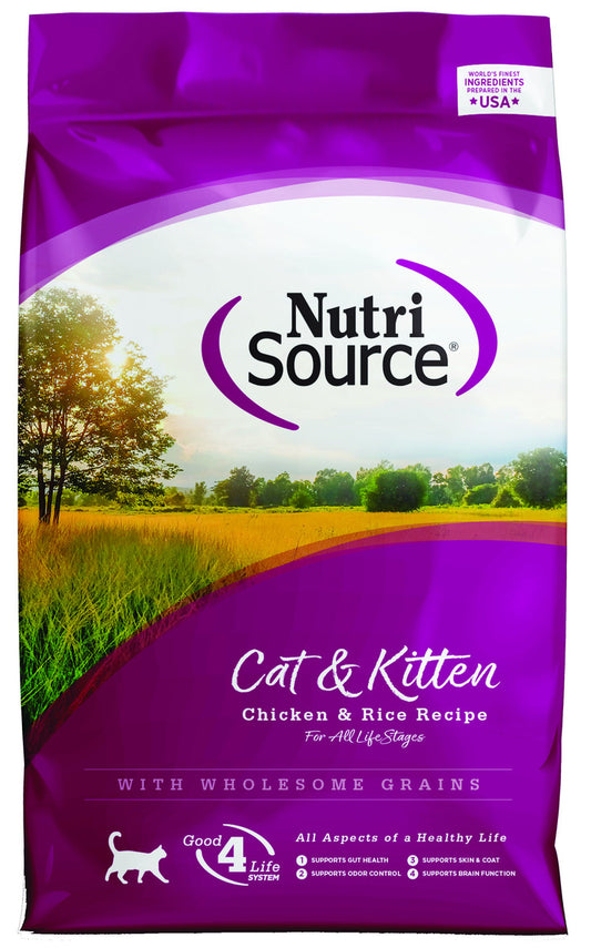 NutriSource Chicken and Rice with Wholesome Grains Dry Cat Food - 16LB