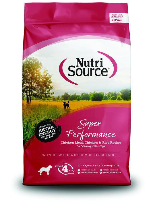 Nutrisource Super Performance Chicken & Rice Recipe Dry Food For Dogs - 40LB