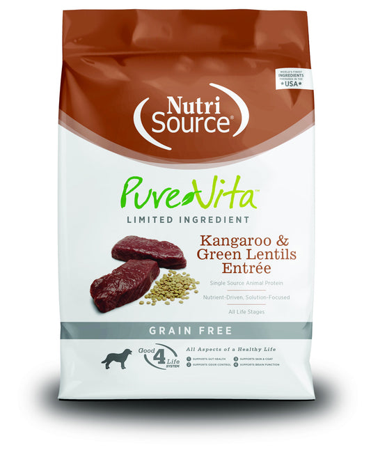 NutriSource PureVita Grain Free Kangaroo & Green Lentils Entree Dry Dog Food - 25 lbs