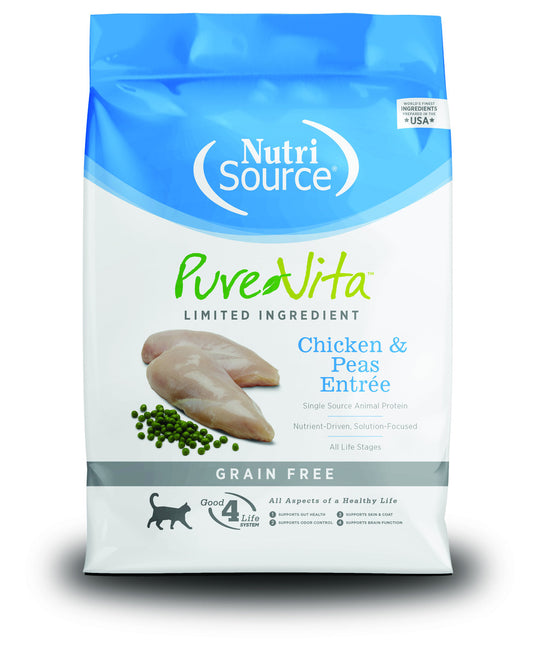 NutriSource PureVita Grain Free Chicken and Peas Entree Dry Cat Food - 15lb