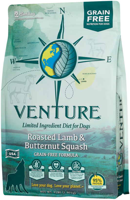 Earthborn Holistic Venture Roasted Lamb & Butternut Squash Limited Ingredient Dry Dog Food - 4 lbs