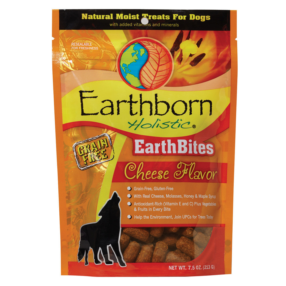 Earthborn Holistic EarthBites Cheese Flavor Grain-Free Moist Dog Treats - 7.5 oz