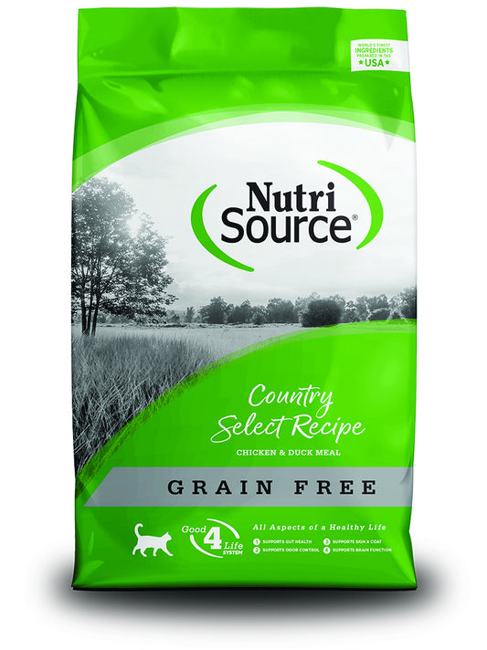 NutriSource Country Select Grain-Free Made with Chicken and Duck Dry Cat Food - 15LB