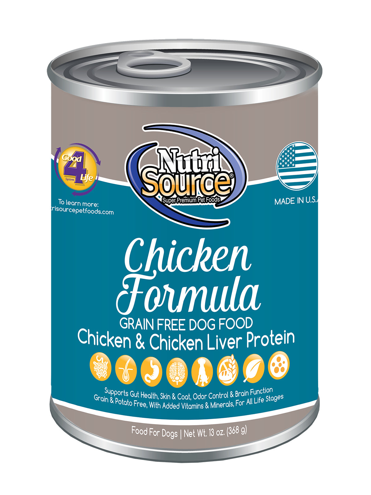 Nutrisource Grain-Free Chicken And Chicken Liver Protein Canned Dog Food - (13 Oz) Pack Of 12