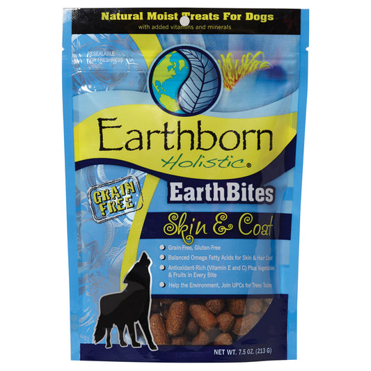 Earthborn Holistic EarthBites Skin & Coat Grain-Free Moist Dog Treats - 7.5 oz