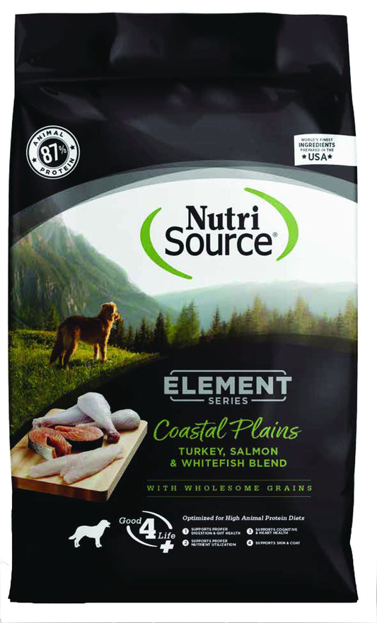 NutriSource Element Series Coastal Plains Turkey, Salmon and Whitefish with Wholesome Grains Dog Food - 4LB