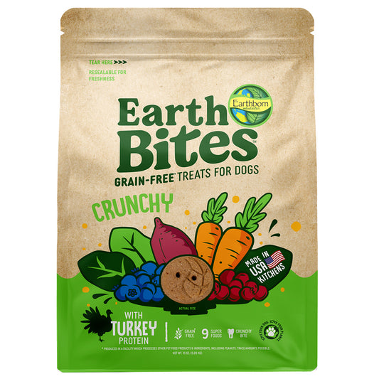 Earthborn Holistic EarthBars Turkey & Pumpkin Grain-Free Crunchy Dog Treats - 10 oz