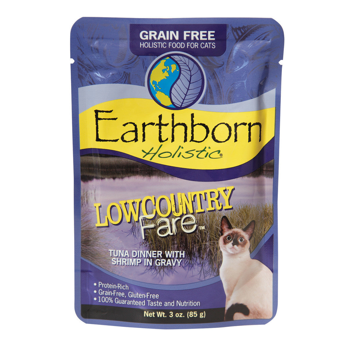 Earthborn Holistic Lowcountry Fare with Tuna & Shrimp Gravy Grain-Free Wet Cat Food Pouches - (3 oz) Pack of 24