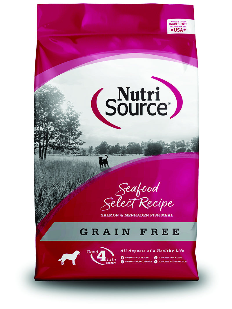 NutriSource Select Grain-Free Seafood Salmon and Menhaden Fish Meal Dry Dog Food - 5LB