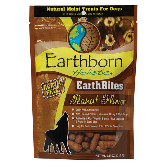 Earthborn Holistic EarthBites Peanut Flavor Grain-Free Moist Dog Treats - 7.5 oz