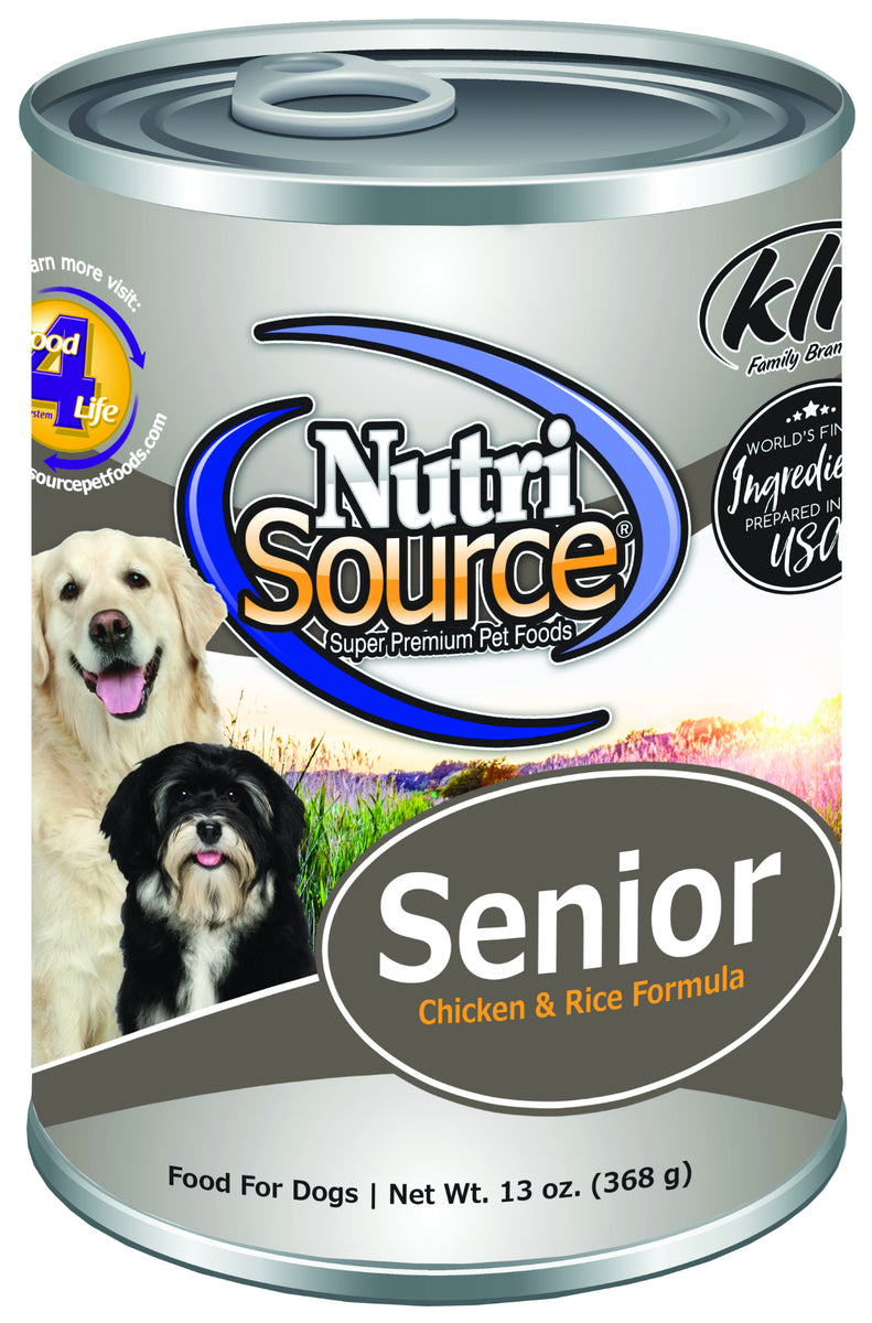 NutriSource Senior Chicken & Rice Formula Wet Canned Dog Food - (13 Oz) Pack Of 12