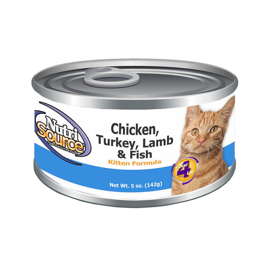 NutriSource Chicken Turkey Lamb Fish Canned Cat Food - 5.5 oz (Pack of 12)