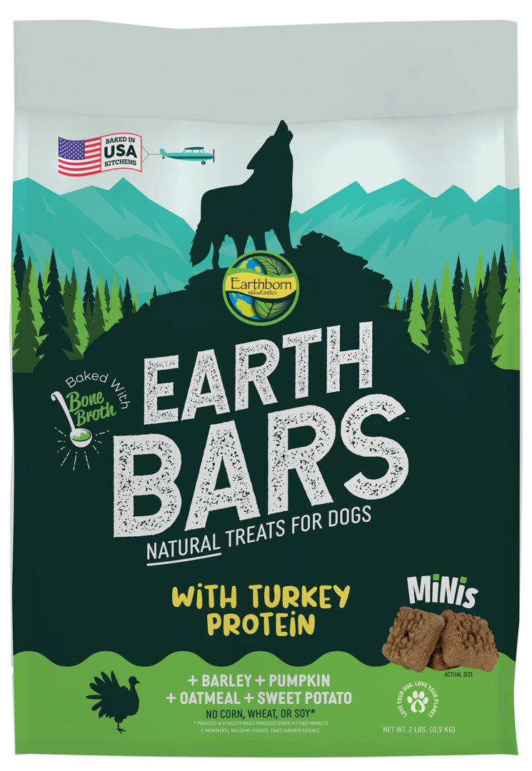 Earthborn Holistic EarthBars Turkey Protein Recipe Natural Dog Treats - 10 oz