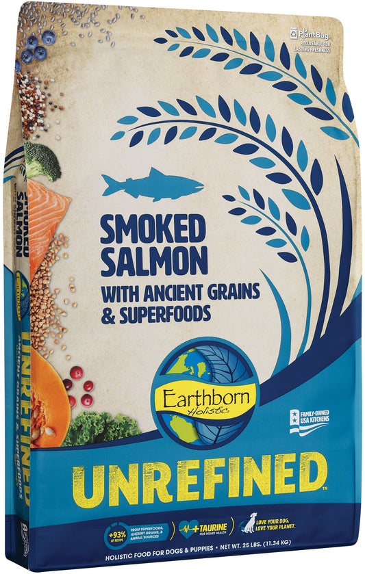 Earthborn Holistic Unrefined Smoked Salmon with Ancient Grains & Superfoods Dry Dog Food - 25 lbs