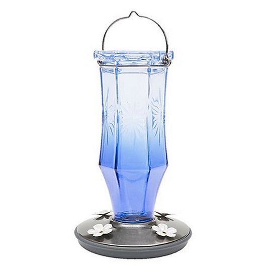 Perky Pet Sapphire Blue Vintage Glass Starburst Hummingbird Feeder - 16 oz