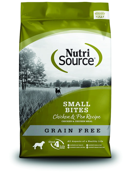 NutriSource Select Grain-Free Small Bites Made with Chicken and Peas Dry Dog Food - 5LB