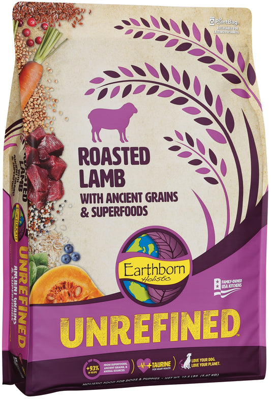 Earthborn Holistic Unrefined Roasted Lamb with Ancient Grains & Superfoods Dry Dog Food - 12.5 lbs