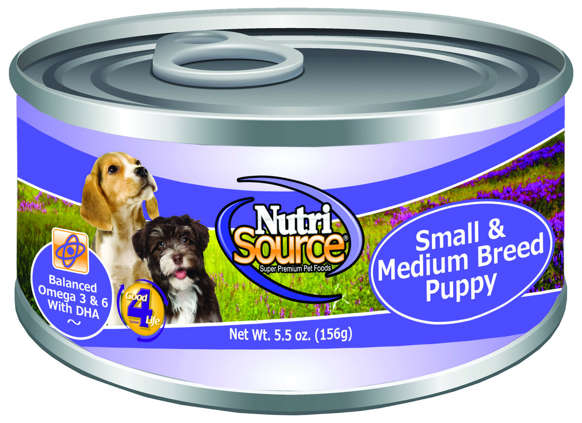 NutriSource Small & Medium Breed Puppy Formula Canned Dog Food  - 5.5 oz- Pack of 12