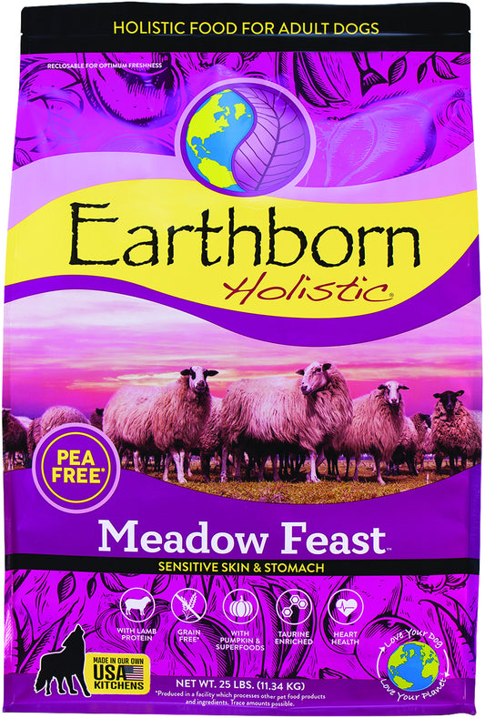 Earthborn Holistic Meadow Feast Grain-Free Natural PEA Free Dry Dog Food - 25 lbs