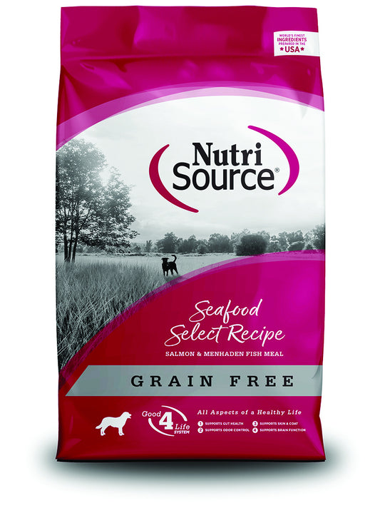 NutriSource Select Grain-Free Seafood Salmon and Menhaden Fish Meal Dry Dog Food - 30LB