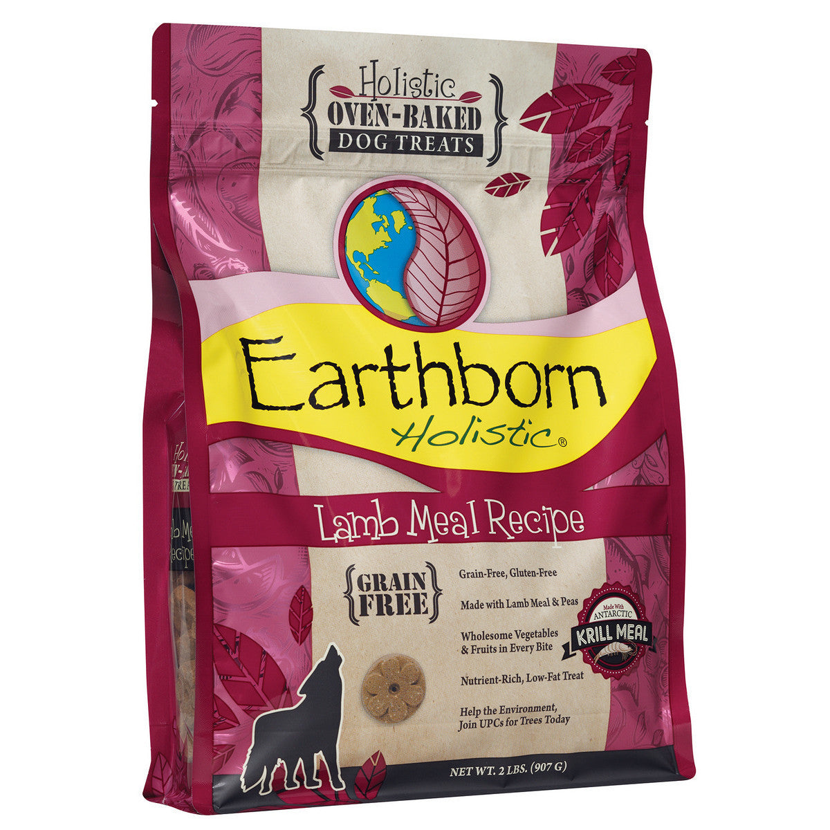 Earthborn Holistic Lamb Meal Recipe Grain-Free Oven Baked Biscuits Dog Treats -2 lbs