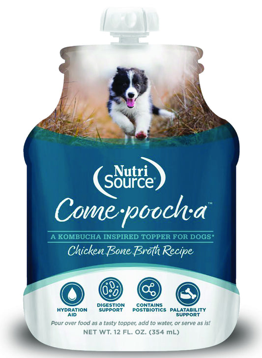 NutriSource Come-Pooch-A Chicken Bone Broth Recipe Dog Wet Food - 12 oz- Pack of 12