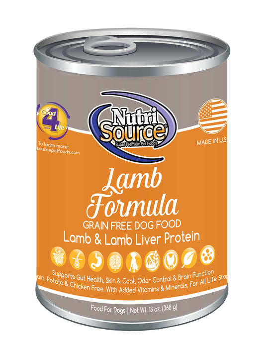 Nutrisource Grain-Free Lamb Canned Dog Food - (13 Oz) Pack Of 12