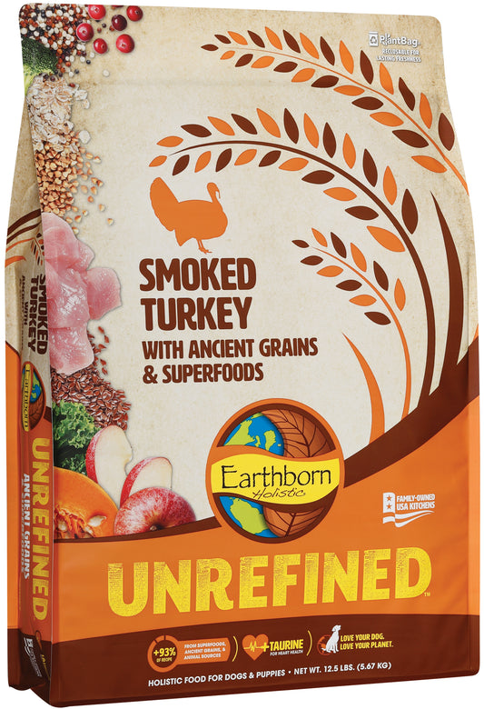 Earthborn Holistic Unrefined Smoked Turkey with Ancient Grains & Superfoods Dry Dog Food - 12.5 lbs