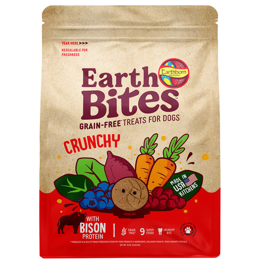 Earthborn Holistic EarthBites Bison & Pumpkin Grain-Free Crunchy Dog Treats - 10 oz