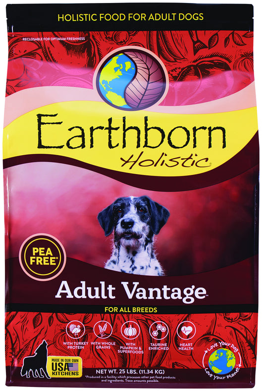 Earthborn Holistic Adult Vantage PEA Free Natural Dry Dog Food - 25 lbs