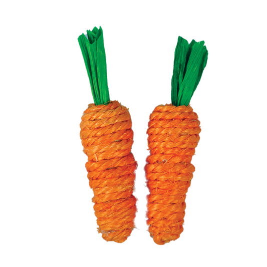 AE Cage Company Nibbles Carrot Loofah Chew Toys with Jute - 2 count