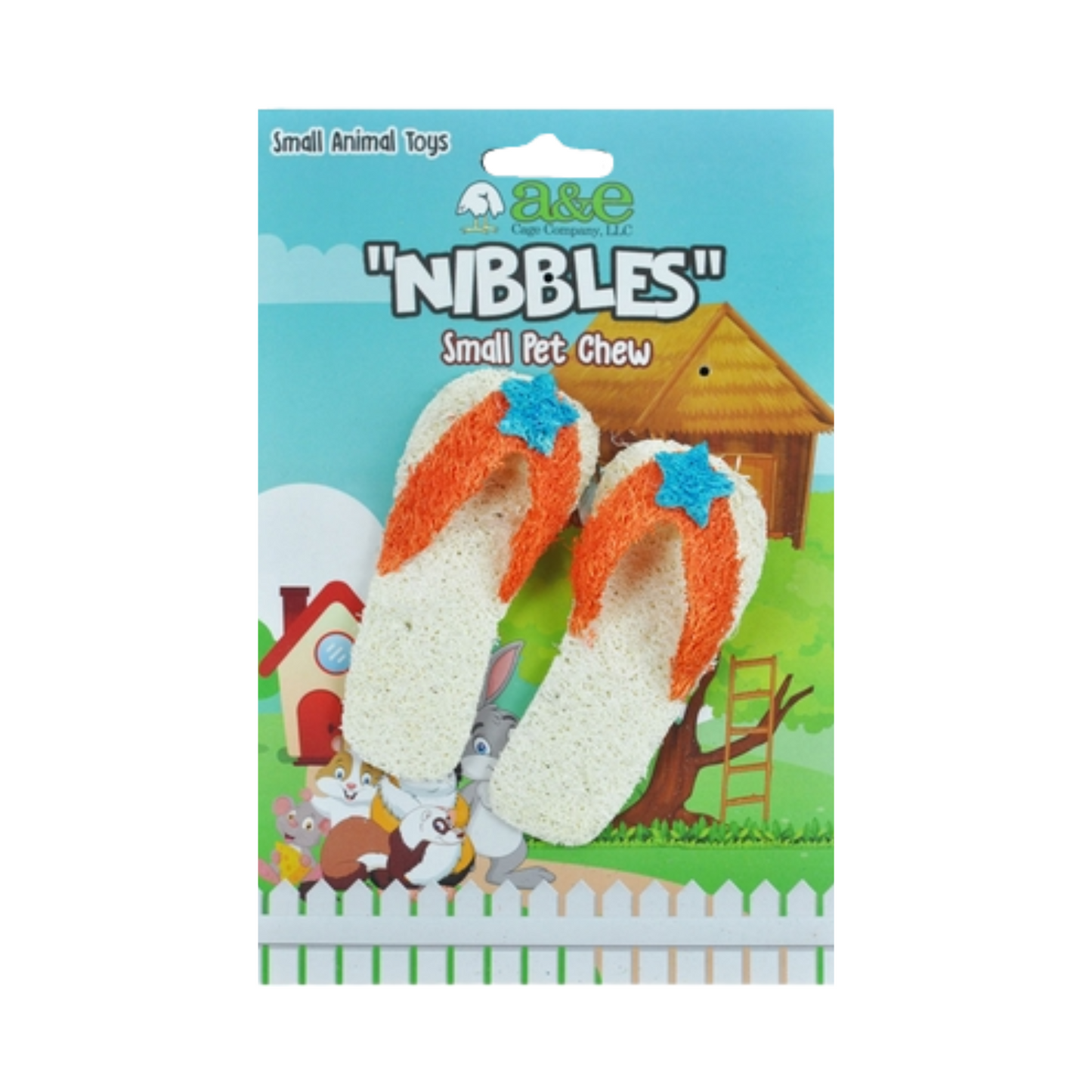 AE Cage Company Nibbles Flip Flops Loofah Chew Toy - 2 count