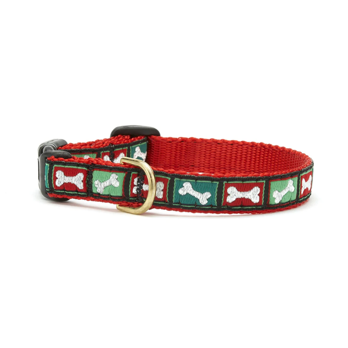 Up Country Christmas Bones Style Dog Collar, Large