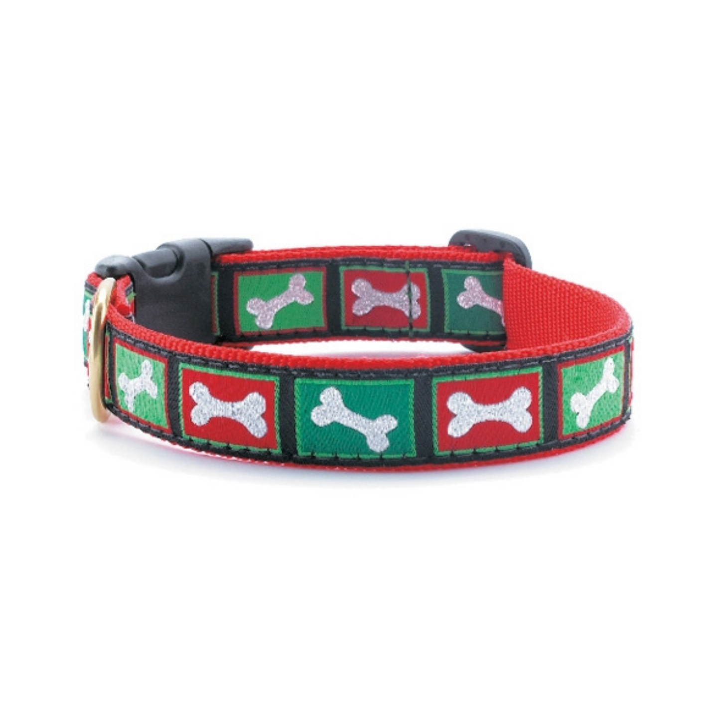 Up Country Christmas Bones Style Dog Collar, Large