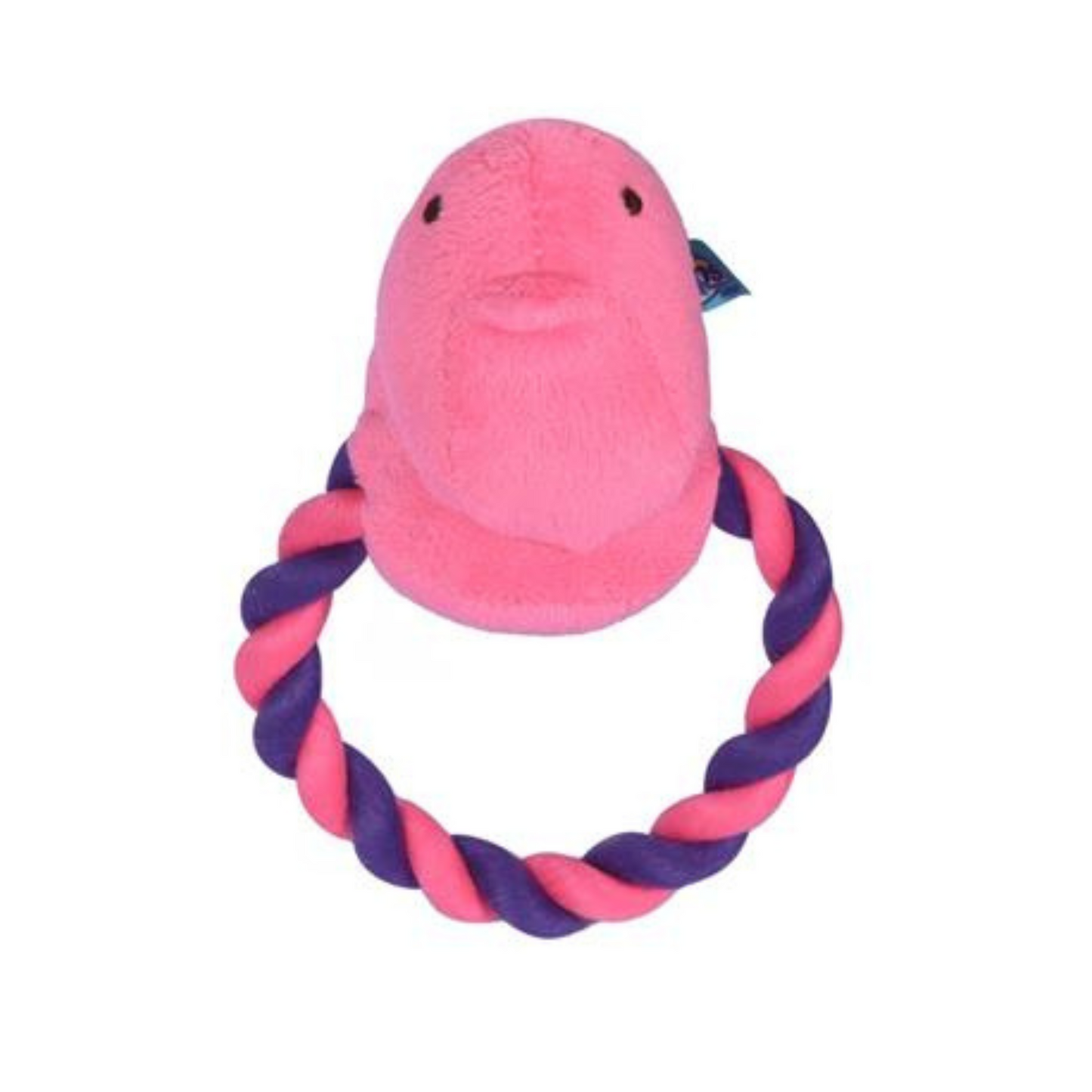 Peeps Squeaky Rope Dog Toy (Pink Chick)