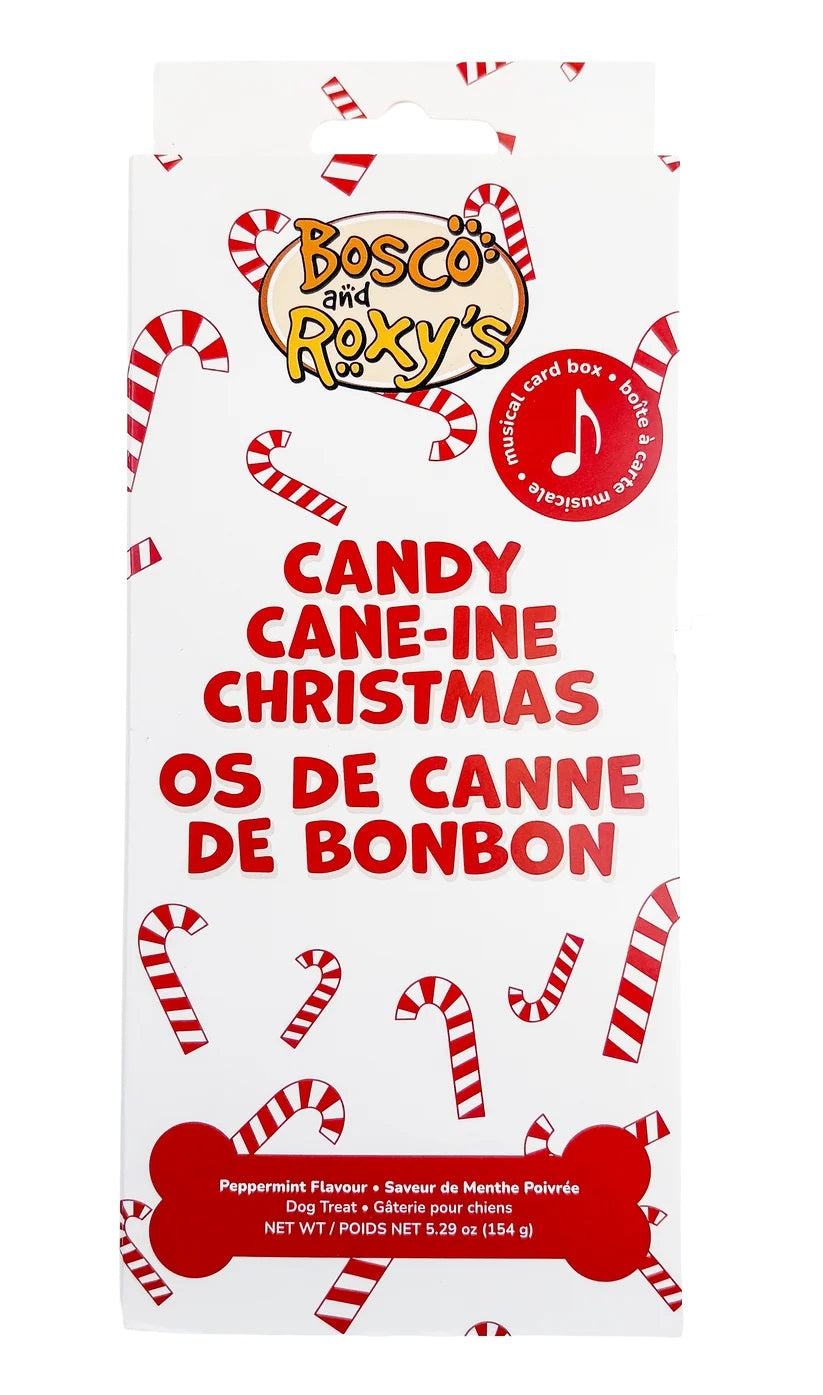 Candy Cane-nine Christmas Singing Card Box Dog Treat