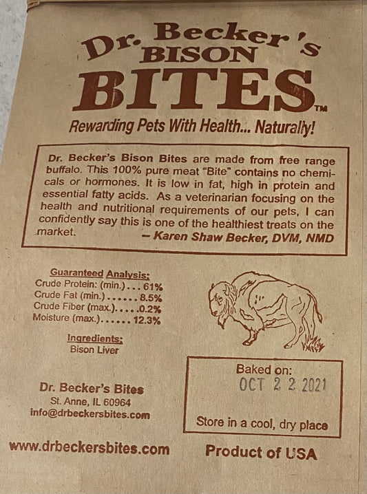 Dr. Becker's Bites - Bison Dog Treats 5 OZ