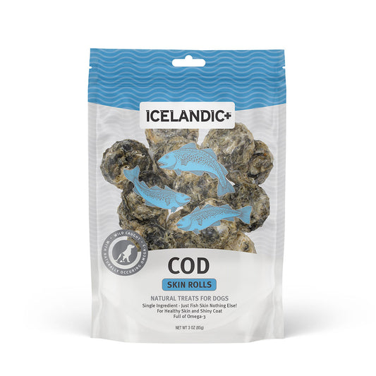 Icelandic+ Cod Skin Rolls Dog Treat 3-oz Bag
