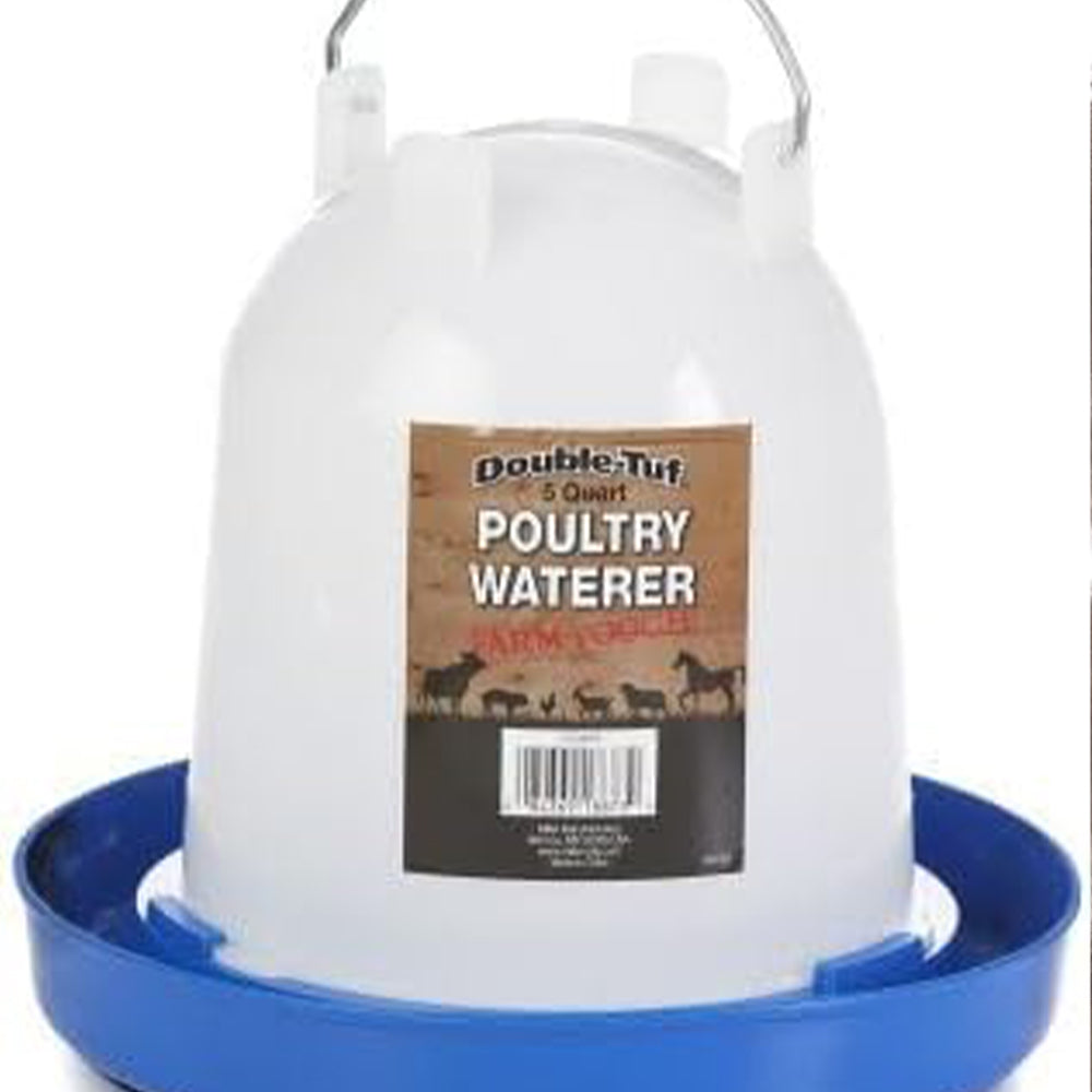 Double-Tuf Plastic Poultry Durable Hanging Waterer - 3.5 Quart
