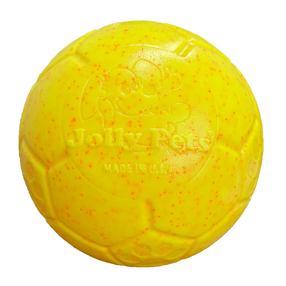 Jolly Pets Large Soccer Ball Floating-Bouncing Dog Toy, 8" Large Diameter, Yellow