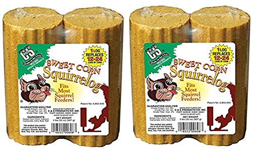 C&S Products Company C & S 4883533148250 Sweet Corn Squirrelog Refill, 32-Ounce, 4-Pack, 32 oz (2, Brown/A