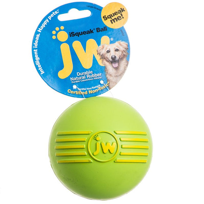 JW Pet iSqueak Ball - Rubber Dog Toy- Medium (3" Diameter)