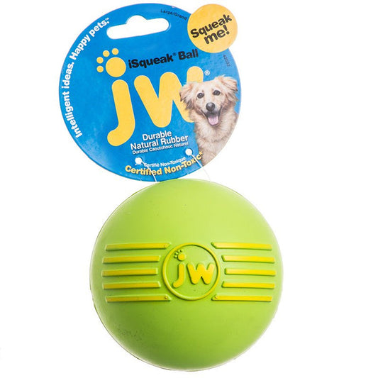 JW Pet iSqueak Ball - Rubber Dog Toy- Medium (3" Diameter)